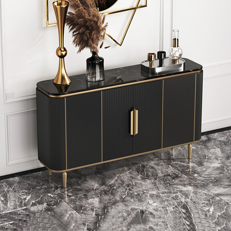 Glam Sideboard Marble Storage Sideboard Table with Doors for Dining Room