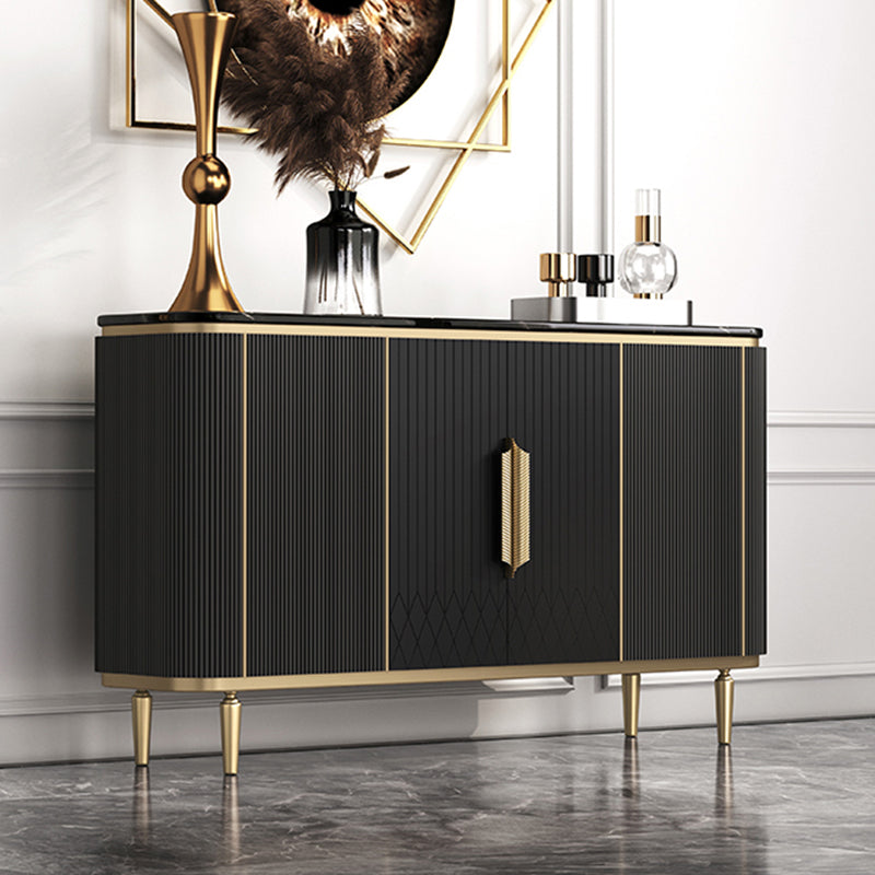 Glam Sideboard Marble Storage Sideboard Table with Doors for Dining Room