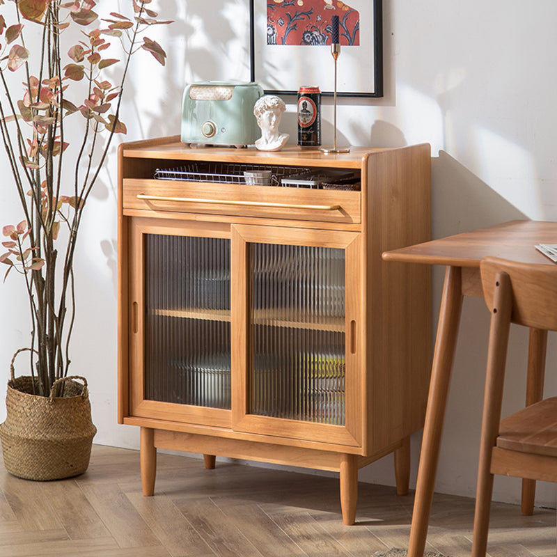 Modern Style Cabinets Storage Credenza Solid Wood Buffet Sideboard with 1-Drawer