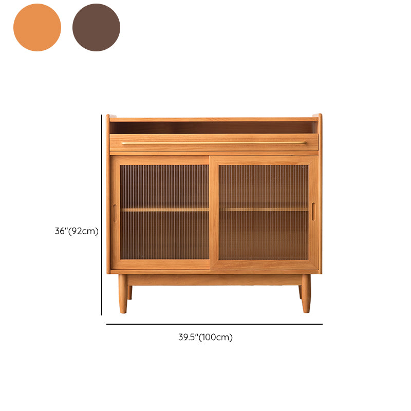 Modern Style Cabinets Storage Credenza Solid Wood Buffet Sideboard with 1-Drawer