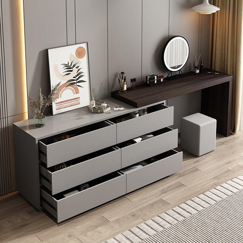 3-Piece Wood Standing Modern Vanity Dressing Table Set with Drawers