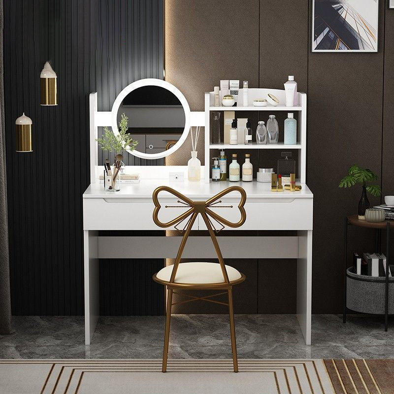 Wooden Modern with Drawer Bedroom Lighted Mirror Make-up Vanity