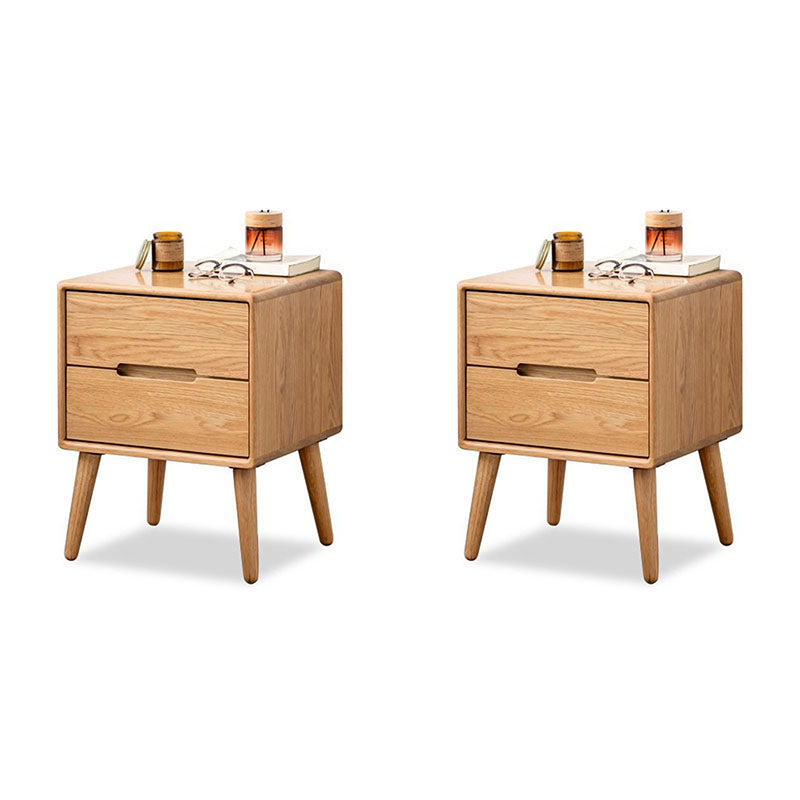 Scandinavian Wooden Bedside Cabinet with 2 Drawer for Bedroom