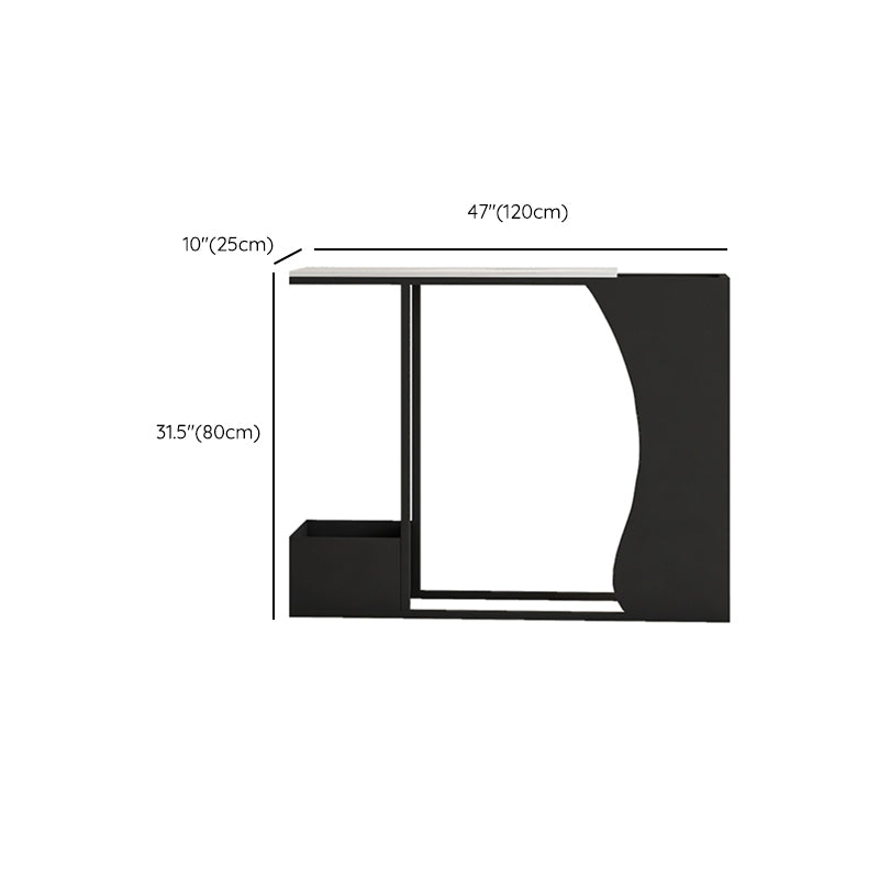 Rectangle Contemporary Console Table White Stone Console Sofa Table