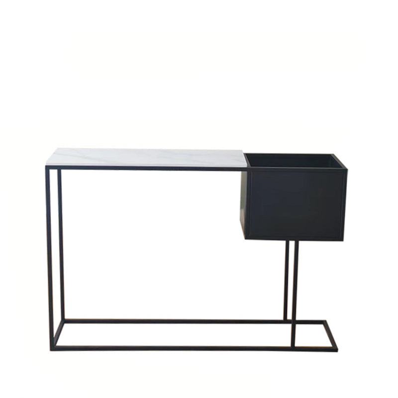 Contemporary Iron Console Accent Table with Shelves for Hall