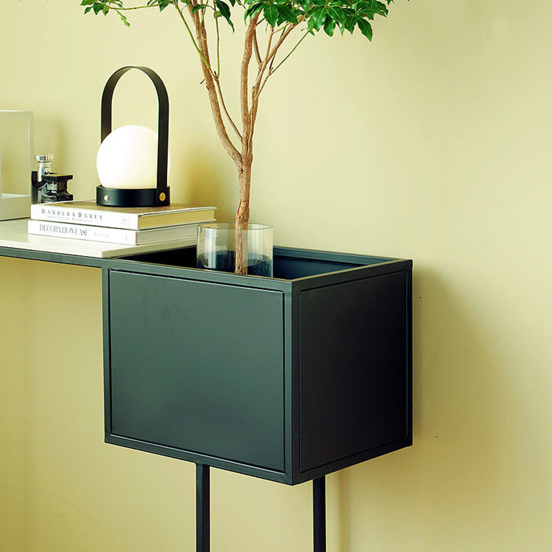 Contemporary Iron Console Accent Table with Shelves for Hall