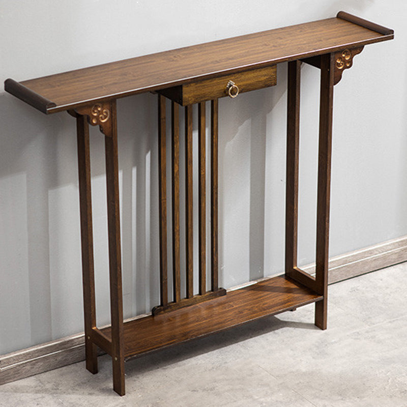 Contemporary Rectangle Console Table Warm Brown Wood Console Sofa Table