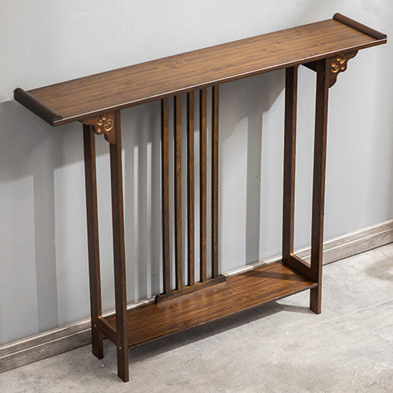 Contemporary Rectangle Console Table Warm Brown Wood Console Sofa Table