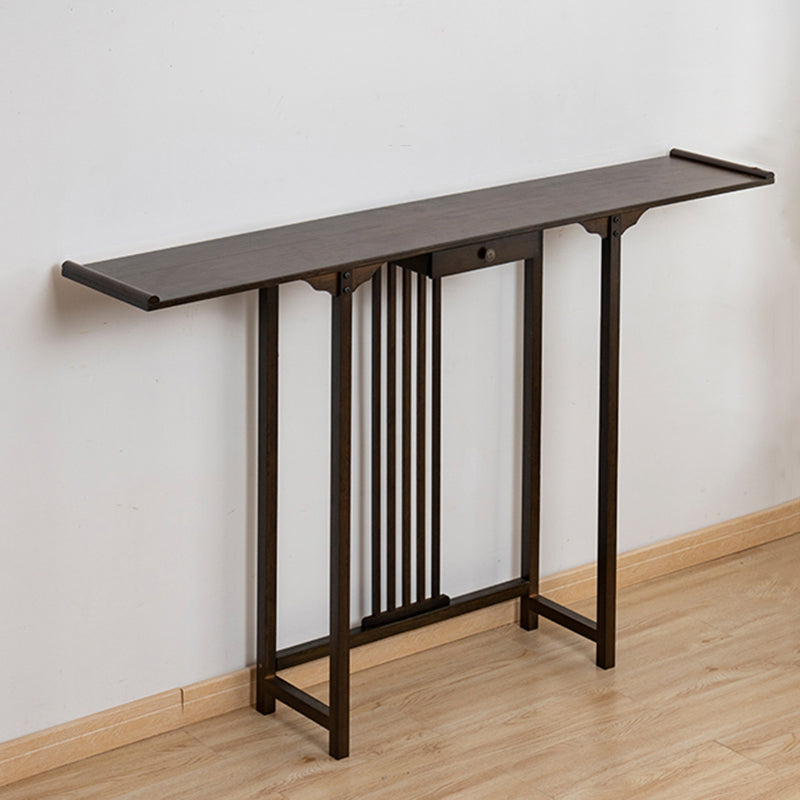 Contemporary Rectangle Console Table Warm Brown Wood Console Sofa Table