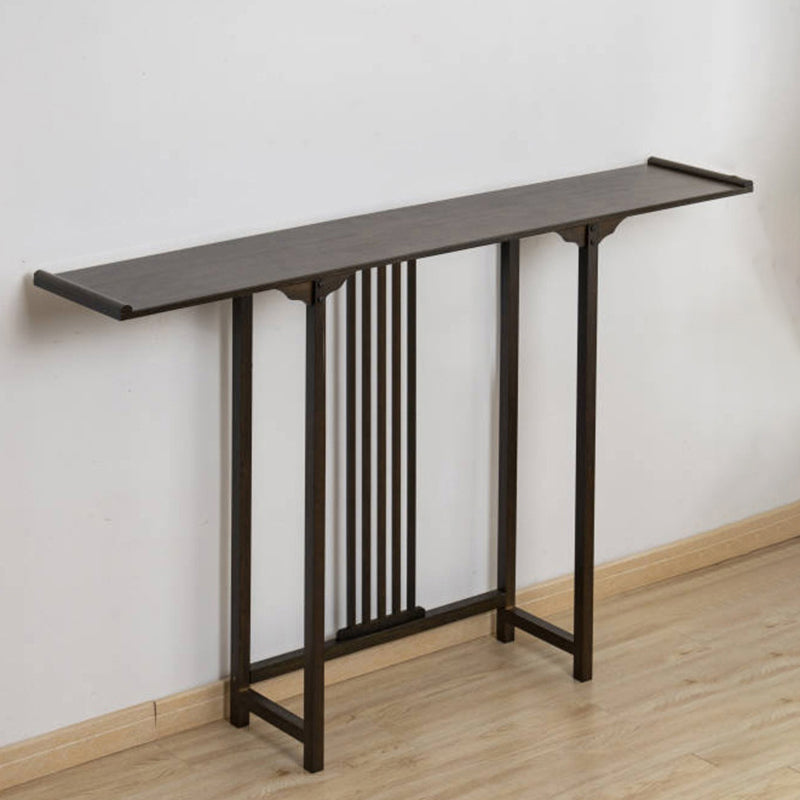 Contemporary Rectangle Console Table Warm Brown Wood Console Sofa Table