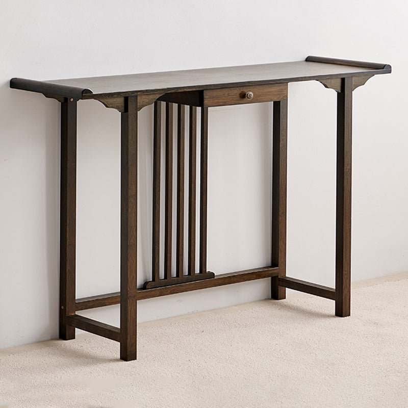 Contemporary Rectangle Console Table Warm Brown Wood Console Sofa Table