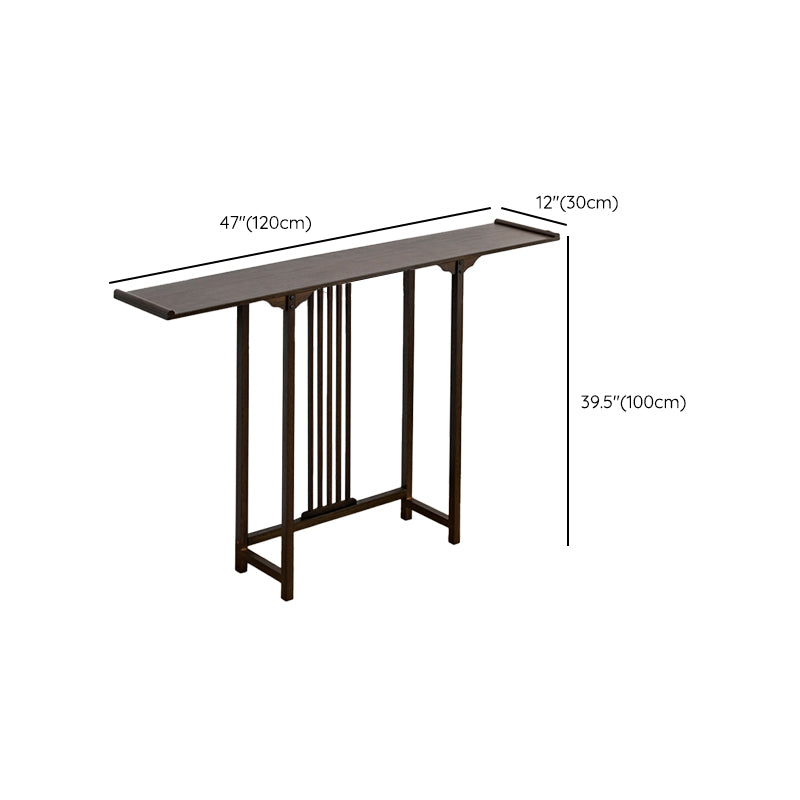 Contemporary Rectangle Console Table Warm Brown Wood Console Sofa Table