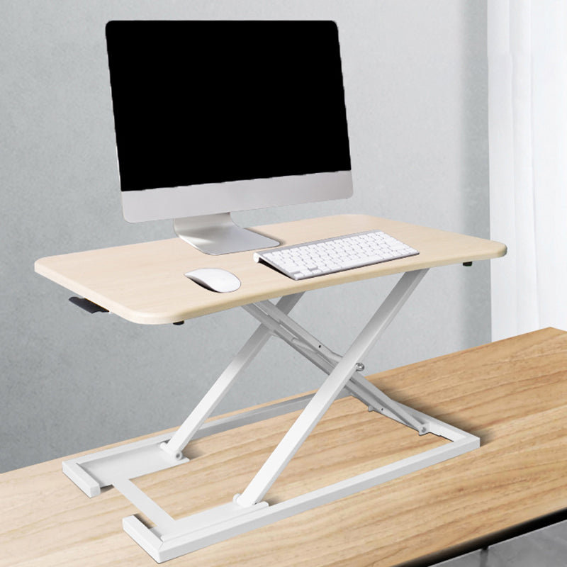 Rectangular Shaped Standing Desk Converter Folding Wood for Office