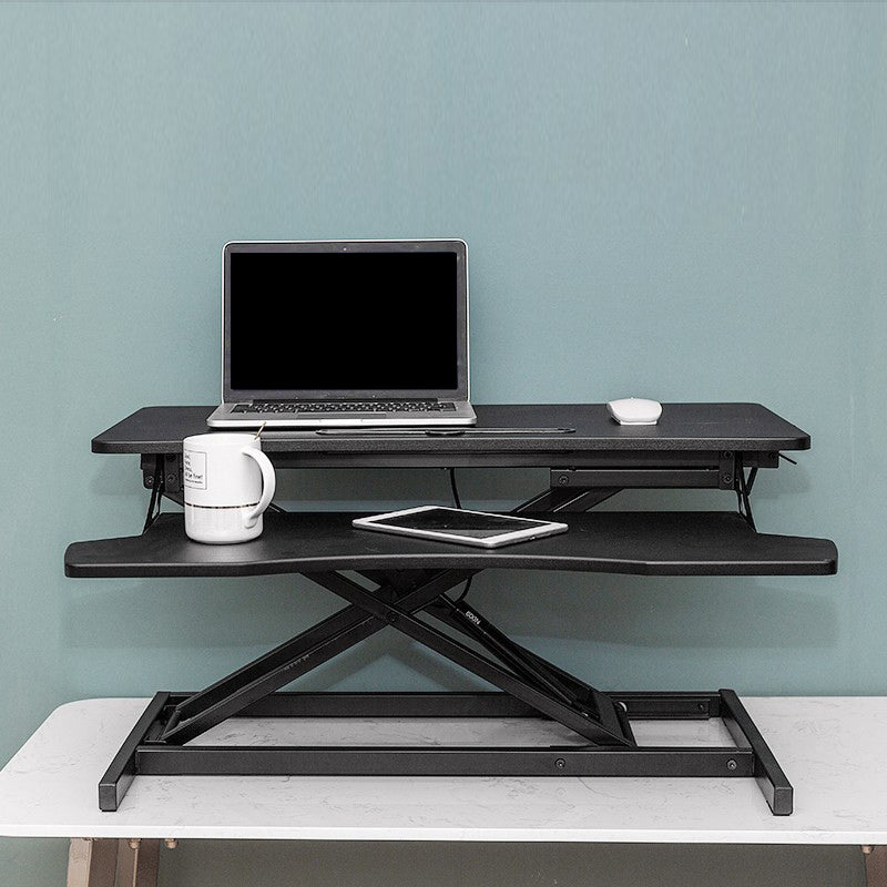 Rectangular Shaped Standing Desk Converter Folding Wood for Office