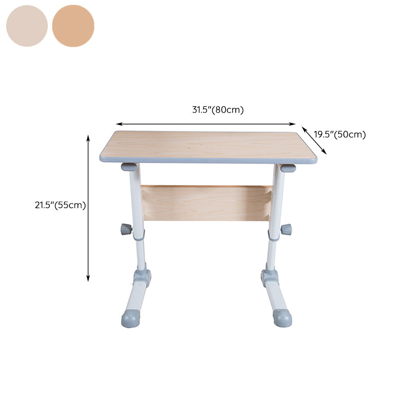 Modern Standing Desk Wooden Rectangular Writing Desk with Caster Wheel