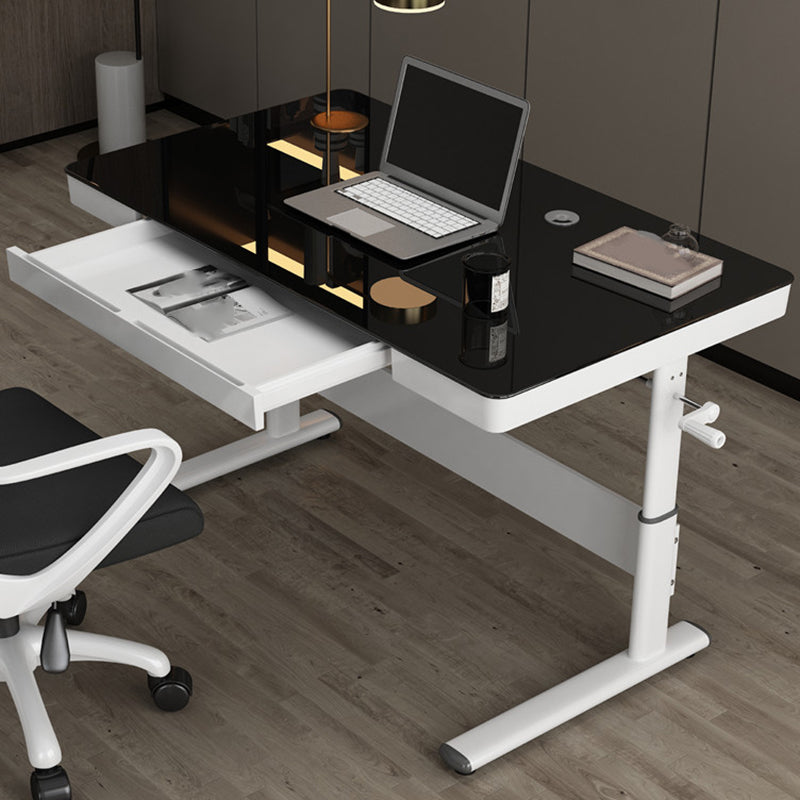 Adjustable Height Modern Computer Desk Steel Base Writing Desk