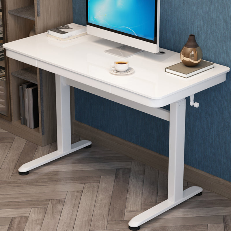 Adjustable Height Modern Computer Desk Steel Base Writing Desk