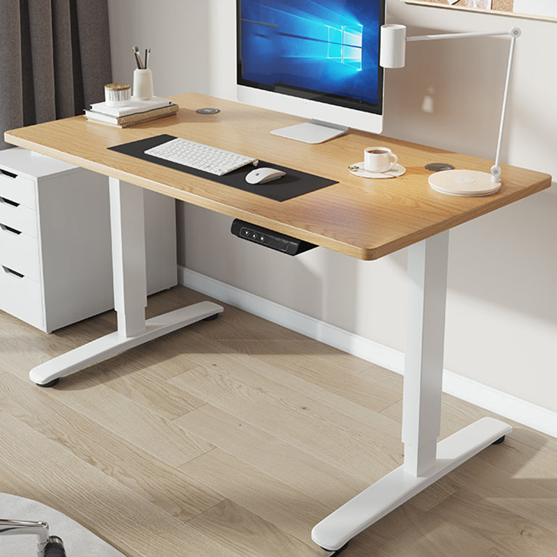 Contemporary Adjustable Height Computer Desk T-Shape Base Standing Desk