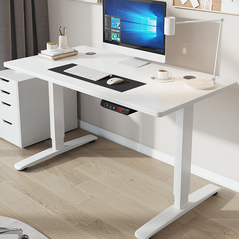 Contemporary Adjustable Height Computer Desk T-Shape Base Standing Desk