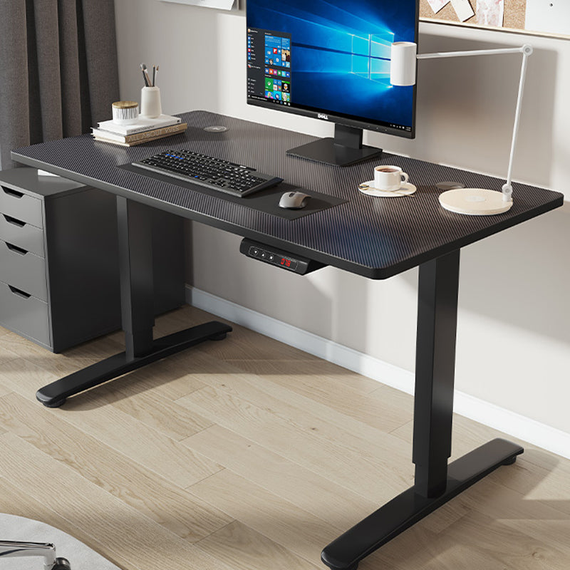 Contemporary Adjustable Height Computer Desk T-Shape Base Standing Desk