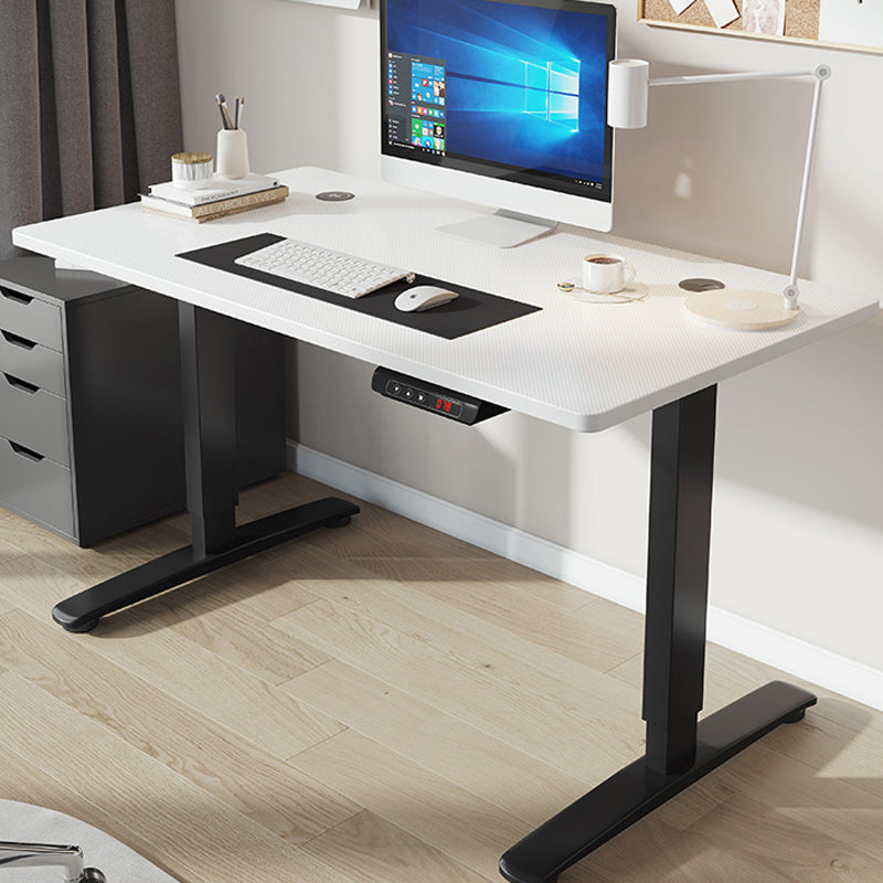 Contemporary Adjustable Height Computer Desk T-Shape Base Standing Desk