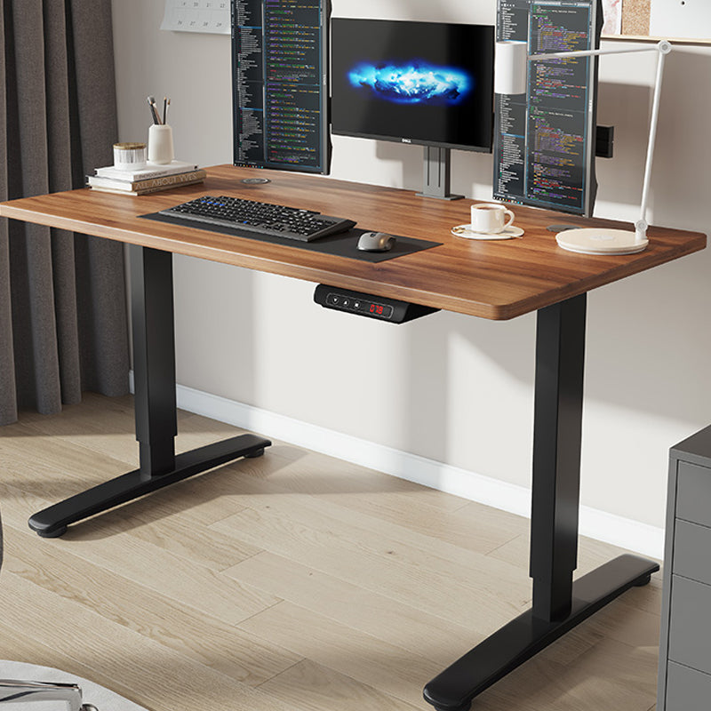 Contemporary Adjustable Height Computer Desk T-Shape Base Standing Desk