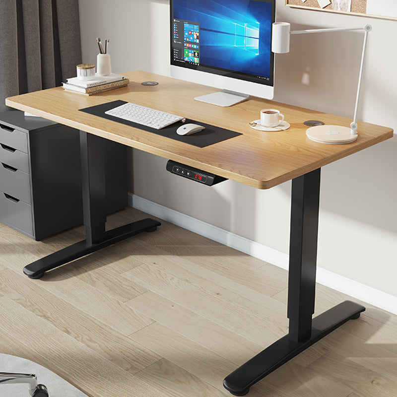 Contemporary Adjustable Height Computer Desk T-Shape Base Standing Desk