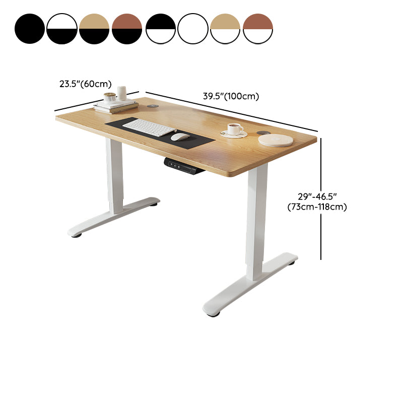 Contemporary Adjustable Height Computer Desk T-Shape Base Standing Desk