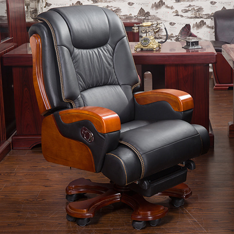 Modern Office Chair Leather Tilt Mechanism No Distressing Ergonomic Slide Chair