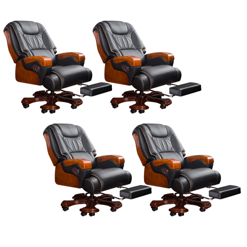 Modern Office Chair Leather Tilt Mechanism No Distressing Ergonomic Slide Chair