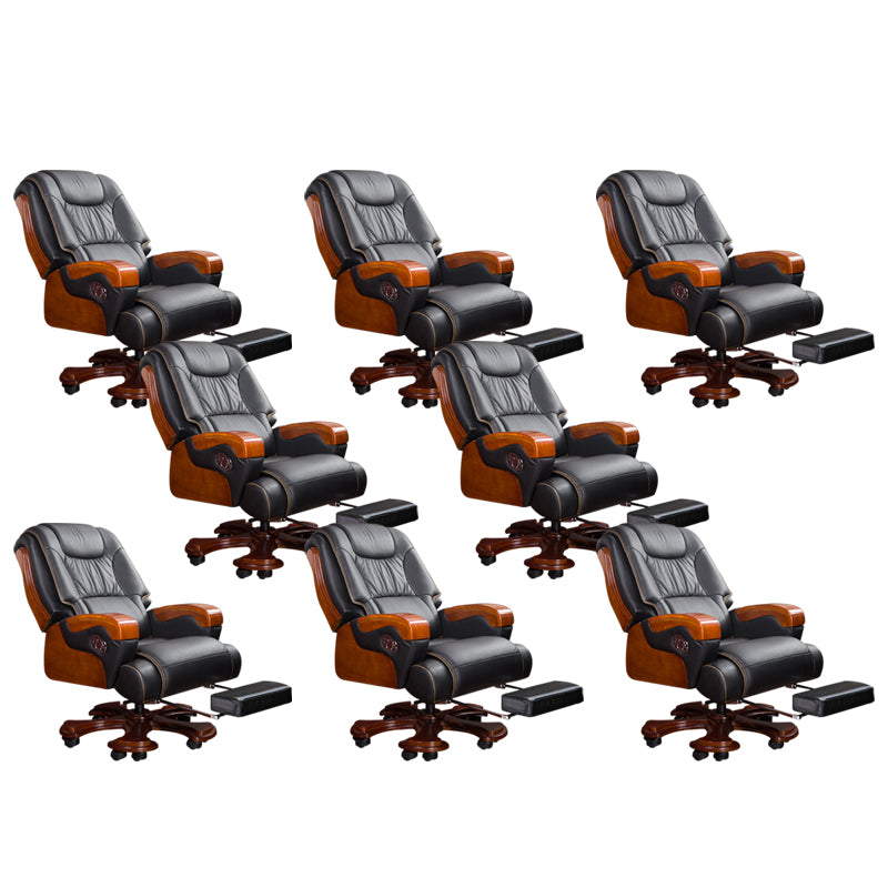 Modern Office Chair Leather Tilt Mechanism No Distressing Ergonomic Slide Chair