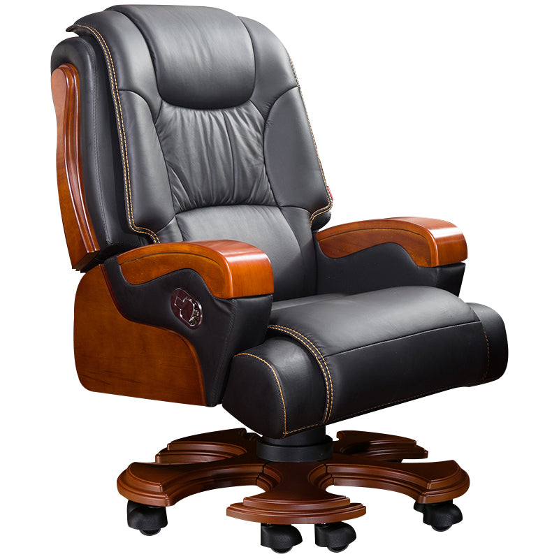 Modern Office Chair Leather Tilt Mechanism No Distressing Ergonomic Slide Chair