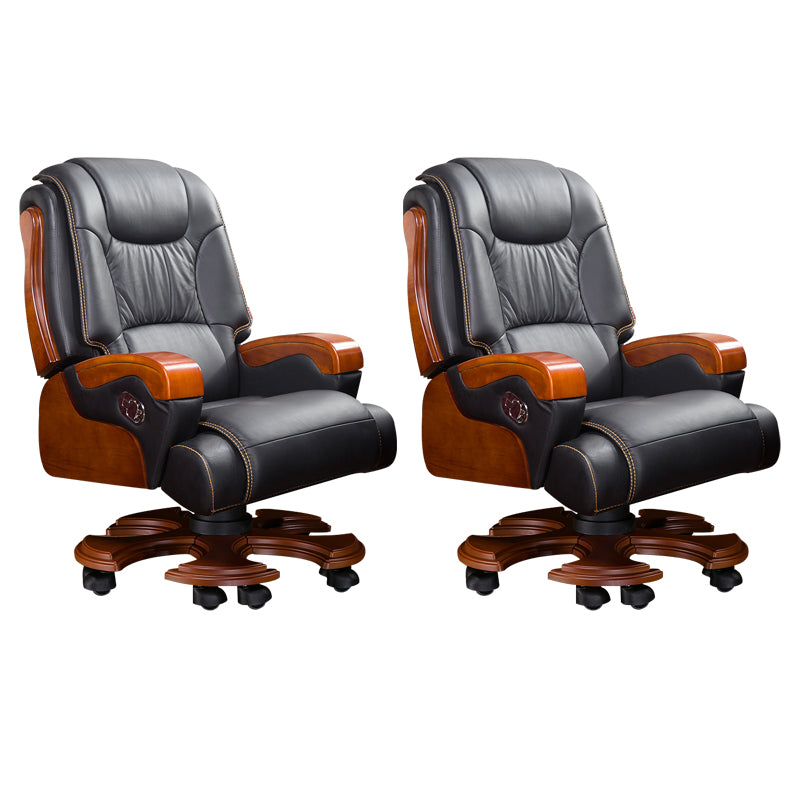 Modern Office Chair Leather Tilt Mechanism No Distressing Ergonomic Slide Chair