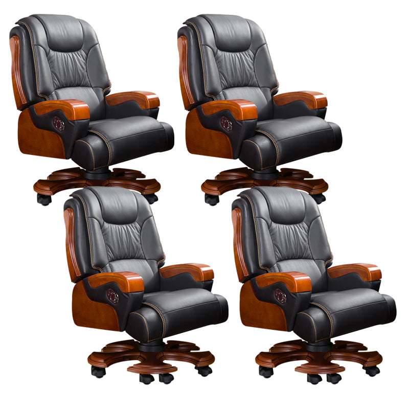 Modern Office Chair Leather Tilt Mechanism No Distressing Ergonomic Slide Chair