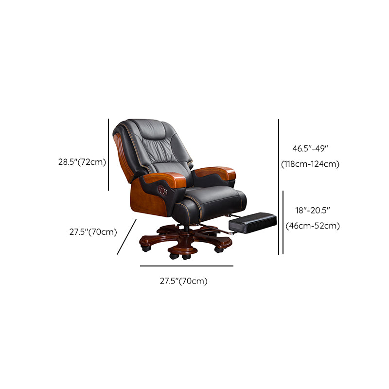 Modern Office Chair Leather Tilt Mechanism No Distressing Ergonomic Slide Chair