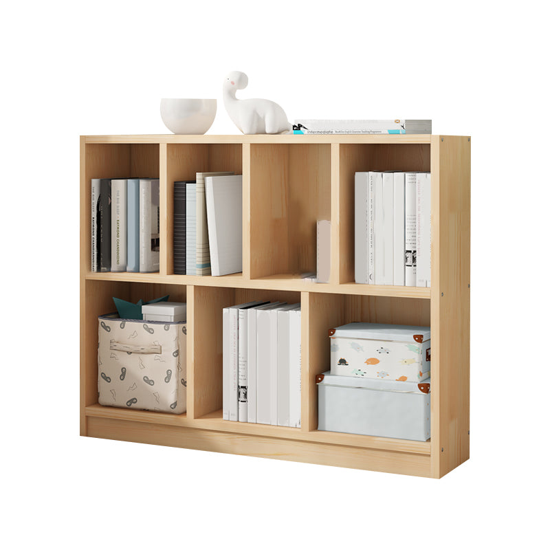 Modern Solid Wood Bookshelf Closed Back Bookcase with Shelves