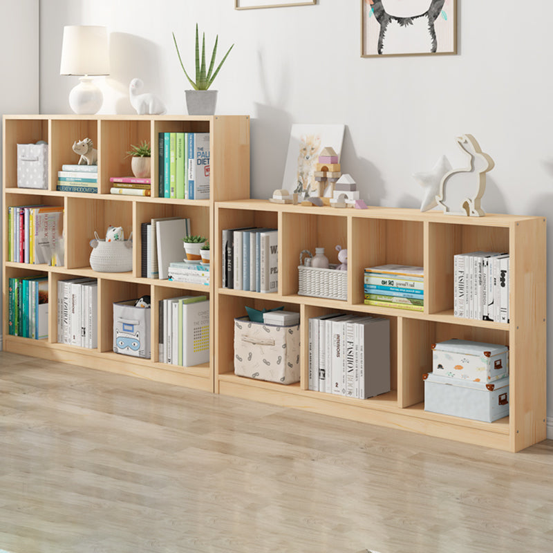 Modern Solid Wood Bookshelf Closed Back Bookcase with Shelves