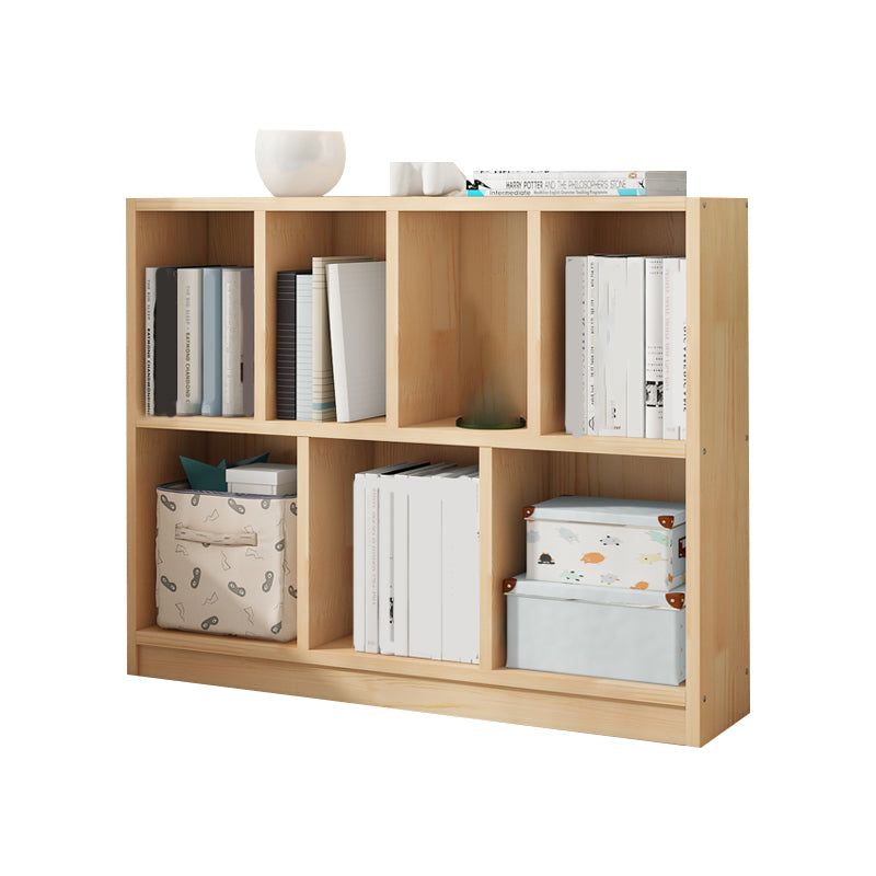 Modern Solid Wood Bookshelf Closed Back Bookcase with Shelves