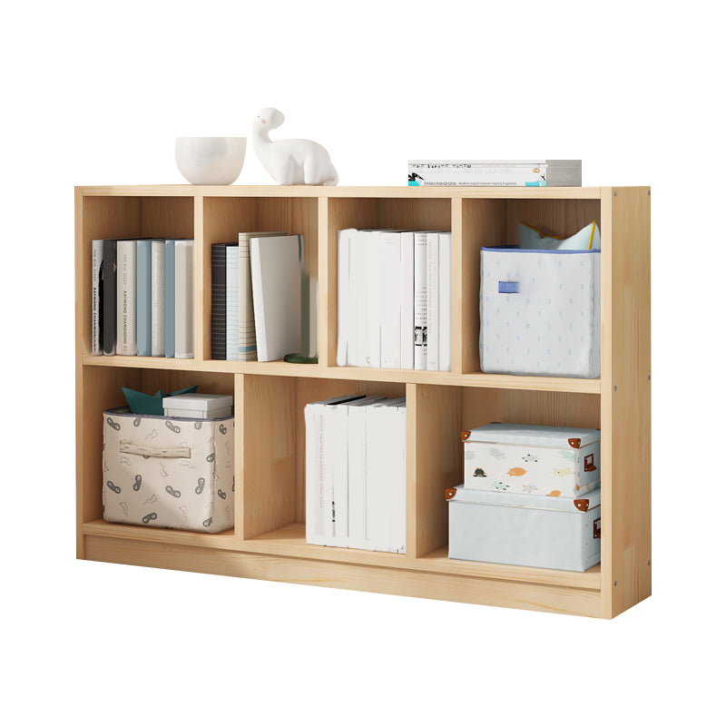 Modern Solid Wood Bookshelf Closed Back Bookcase with Shelves