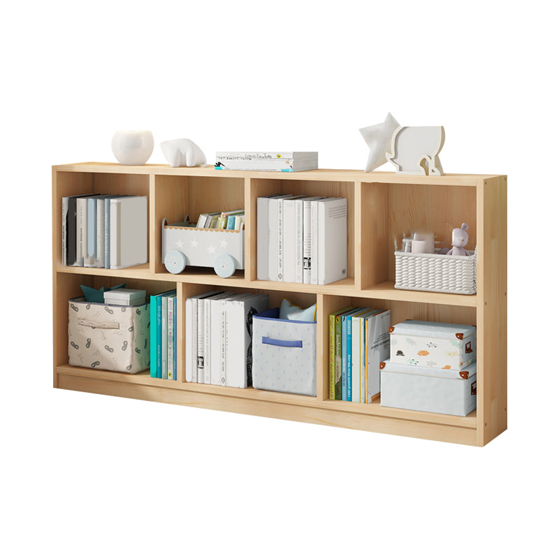 Modern Solid Wood Bookshelf Closed Back Bookcase with Shelves