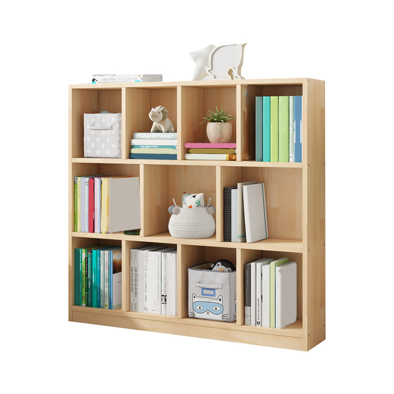 Modern Solid Wood Bookshelf Closed Back Bookcase with Shelves