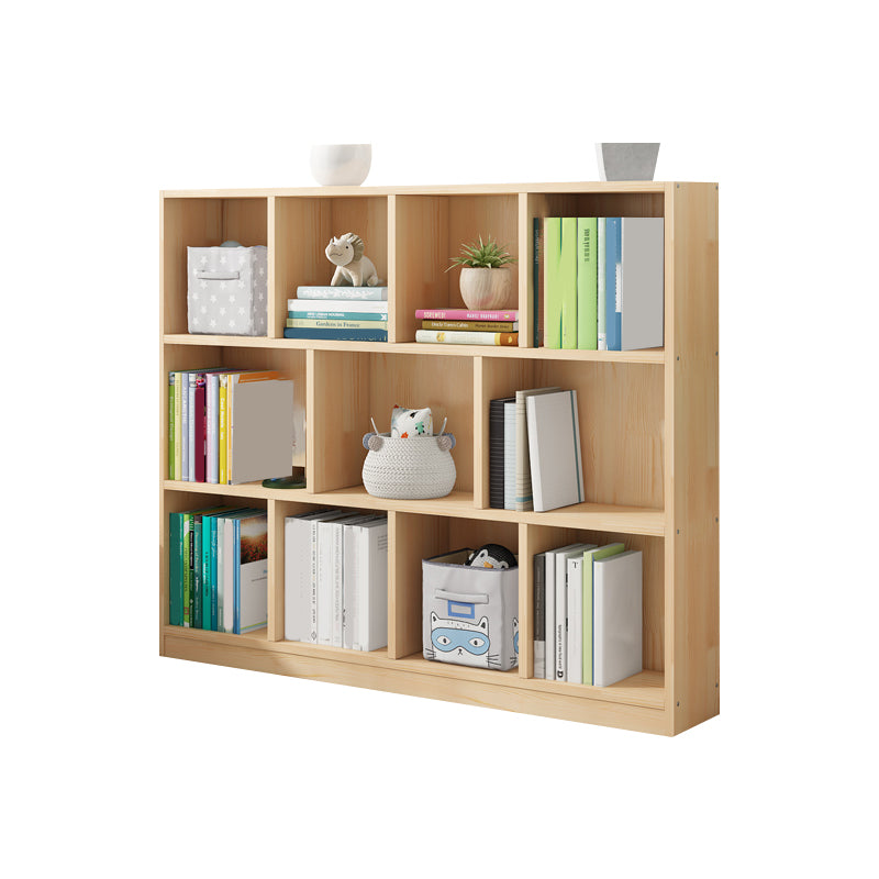 Modern Solid Wood Bookshelf Closed Back Bookcase with Shelves