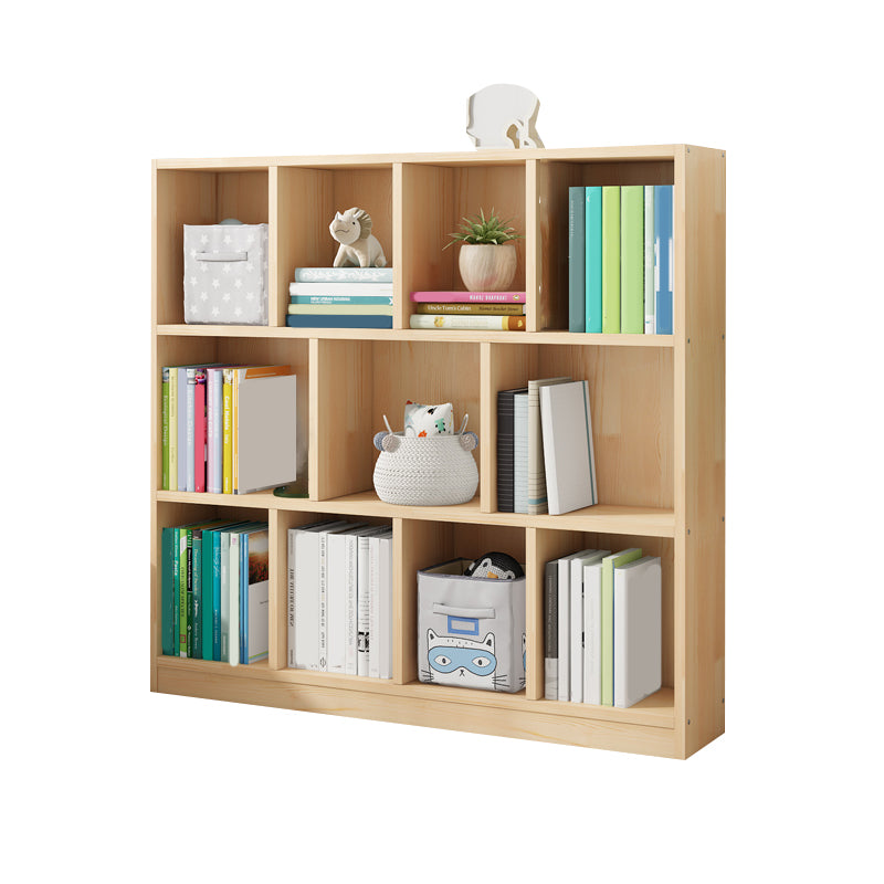 Modern Solid Wood Bookshelf Closed Back Bookcase with Shelves