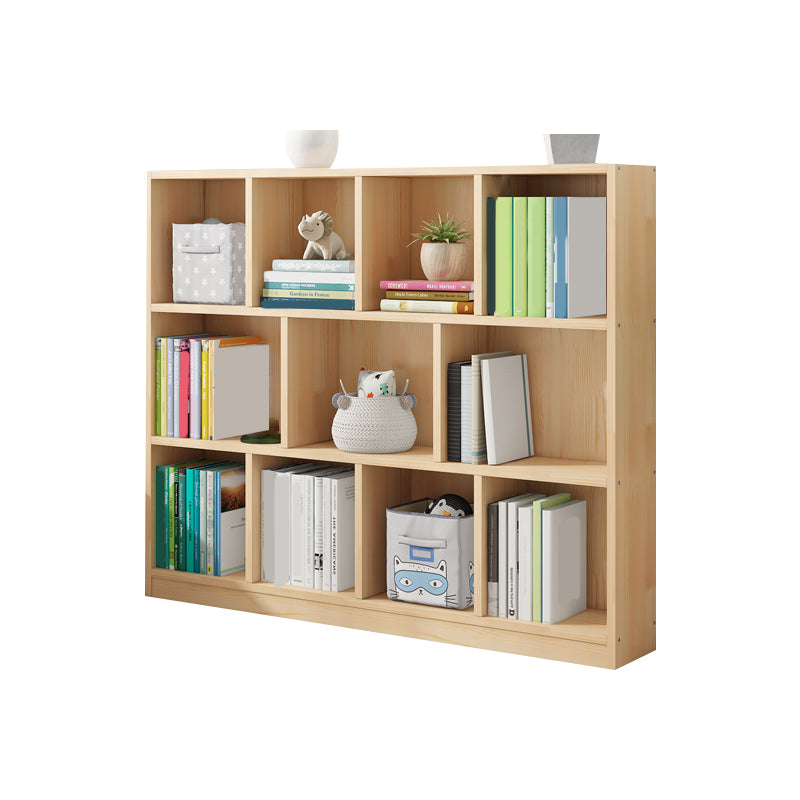 Modern Solid Wood Bookshelf Closed Back Bookcase with Shelves