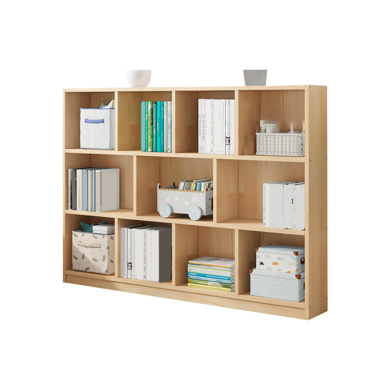 Modern Solid Wood Bookshelf Closed Back Bookcase with Shelves