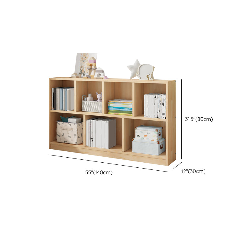 Modern Solid Wood Bookshelf Closed Back Bookcase with Shelves