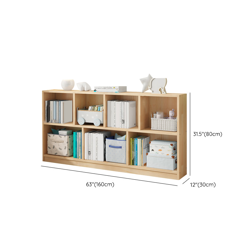 Modern Solid Wood Bookshelf Closed Back Bookcase with Shelves