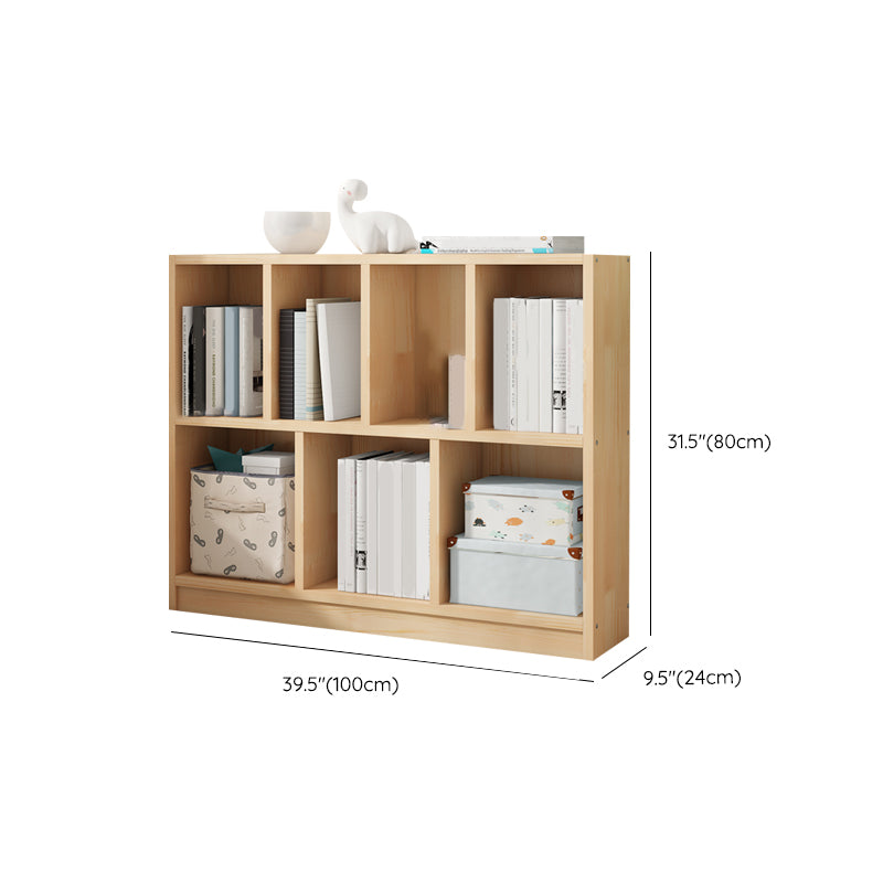 Modern Solid Wood Bookshelf Closed Back Bookcase with Shelves