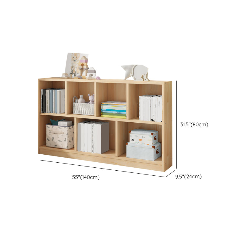 Modern Solid Wood Bookshelf Closed Back Bookcase with Shelves