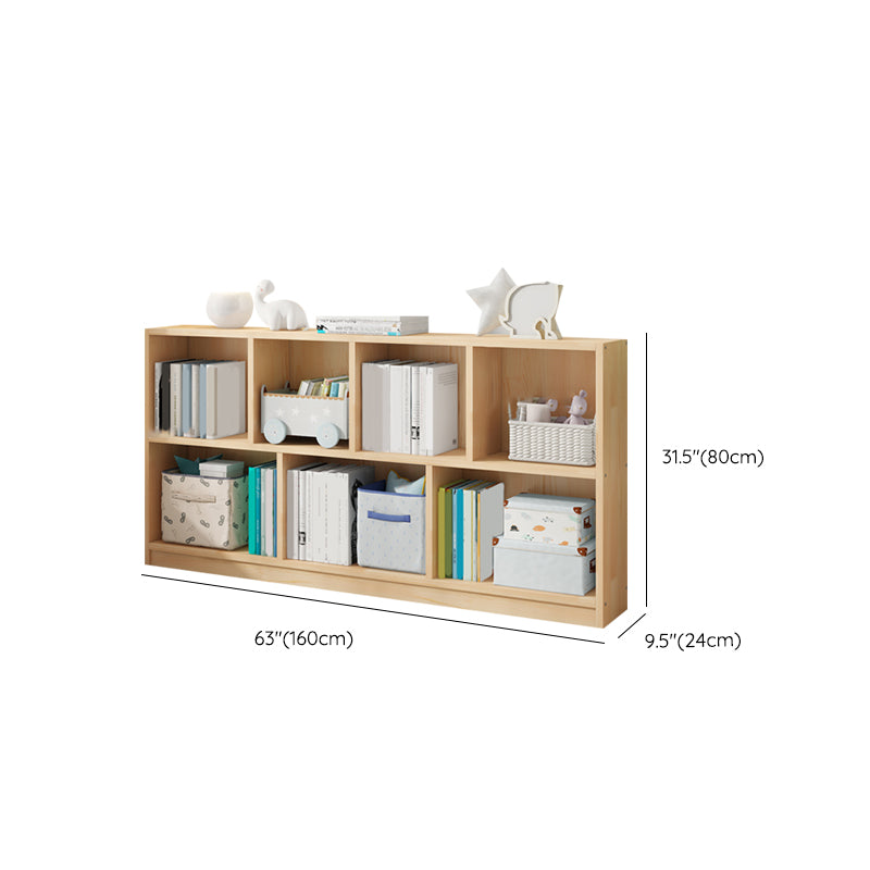 Modern Solid Wood Bookshelf Closed Back Bookcase with Shelves